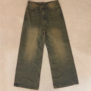y2k vintage baggy sand wash wide leg faded skater denim jeans 2000s
